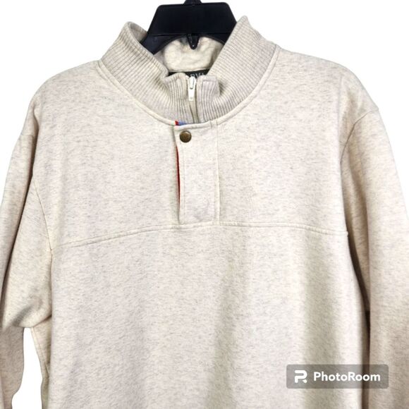 Orvis Mens 1/4 Zip Ribbed Mock Neck Long Sleeve Pullover Sweatshirt Size Large - Picture 3 of 8